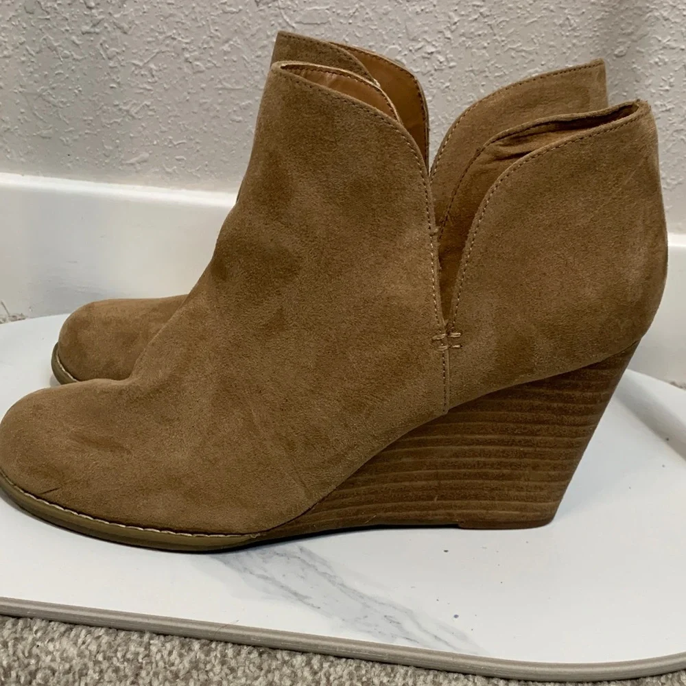 Abound Camel Suede Wedge Ankle‎ Boots